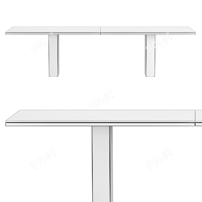 Contemporary Double Designer Dining Table 3D model image 5