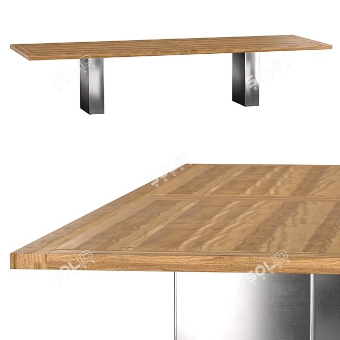 Doble Teak Table Modern Design 3D model image 1