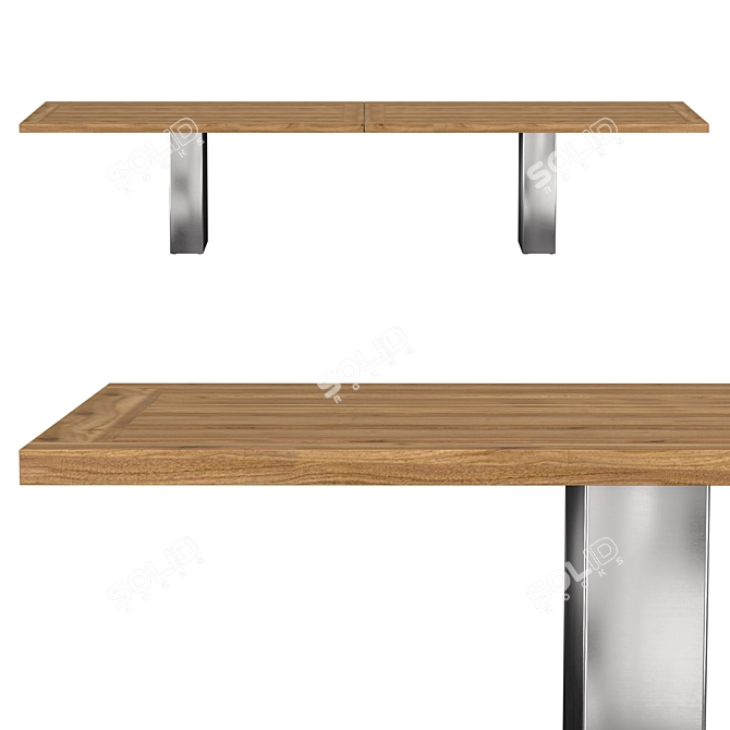 Doble Teak Table Modern Design 3D model image 2