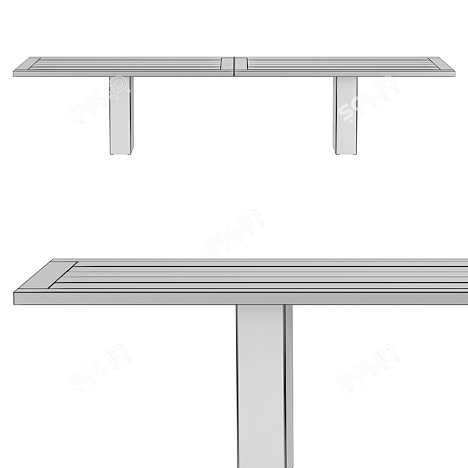 Doble Teak Table Modern Design 3D model image 5