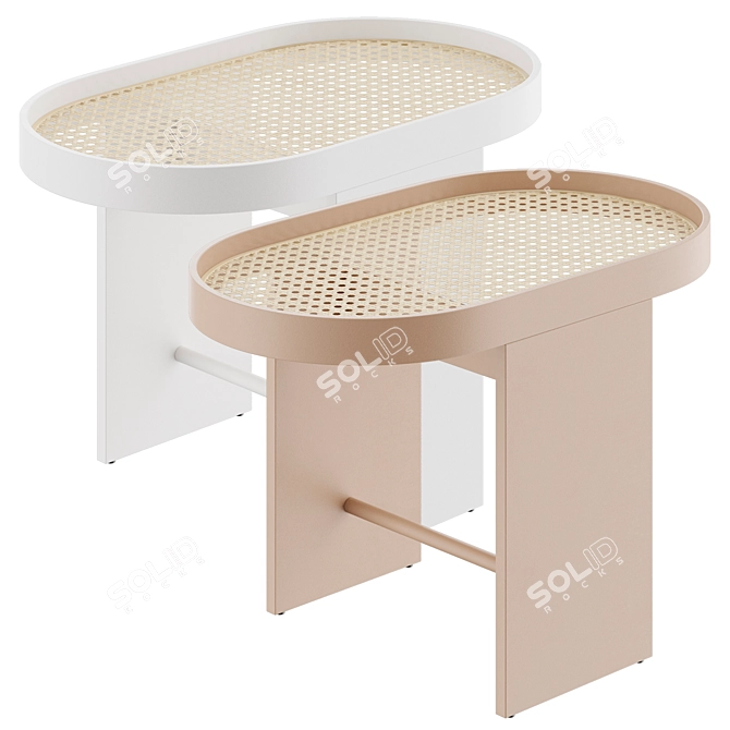 Piani Copper Side Table 3D model image 1