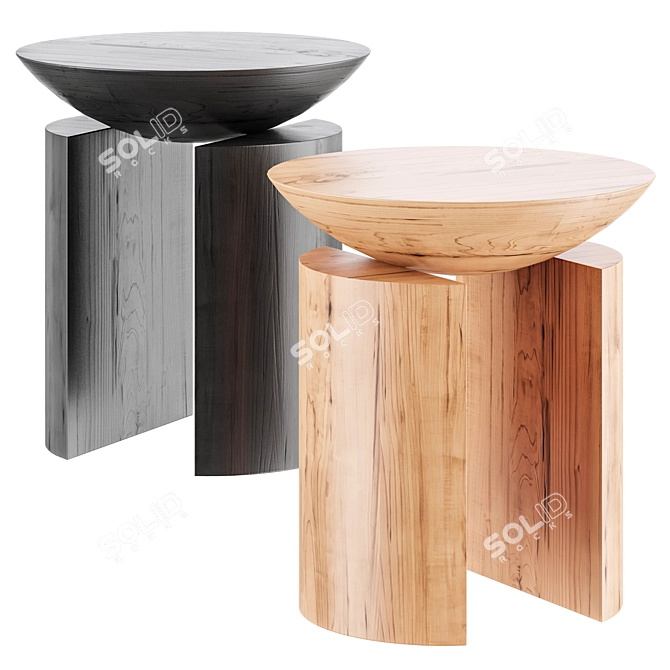 Venzon Tropical Hardwood Side Table 3D model image 3