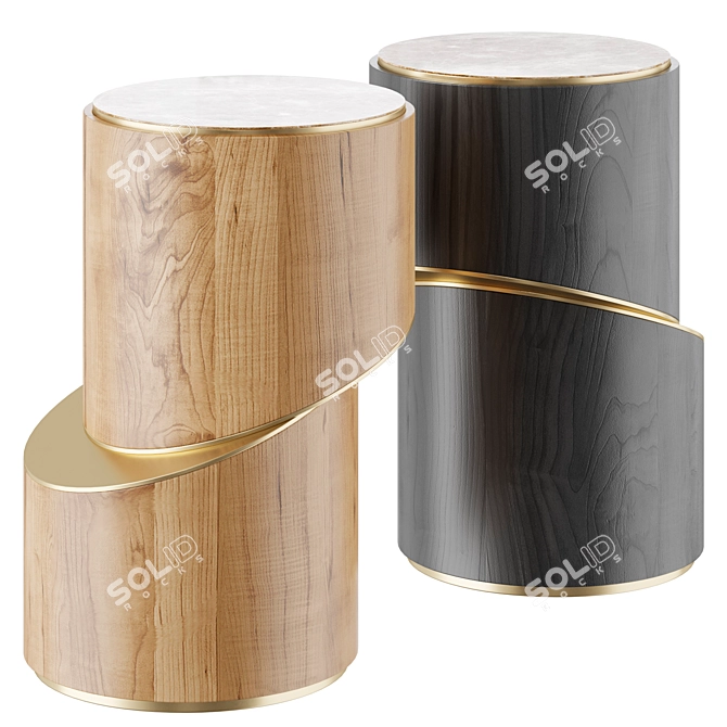  Modern Round End Table 3D model image 1