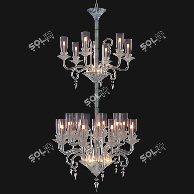 Elegant Crystal Chandelier Mille Nuits 3D model image 1