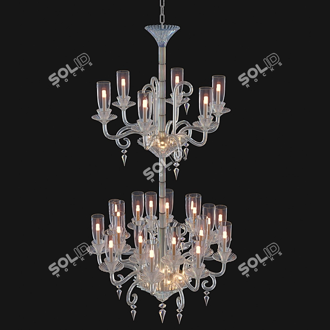 Elegant Crystal Chandelier Mille Nuits 3D model image 2