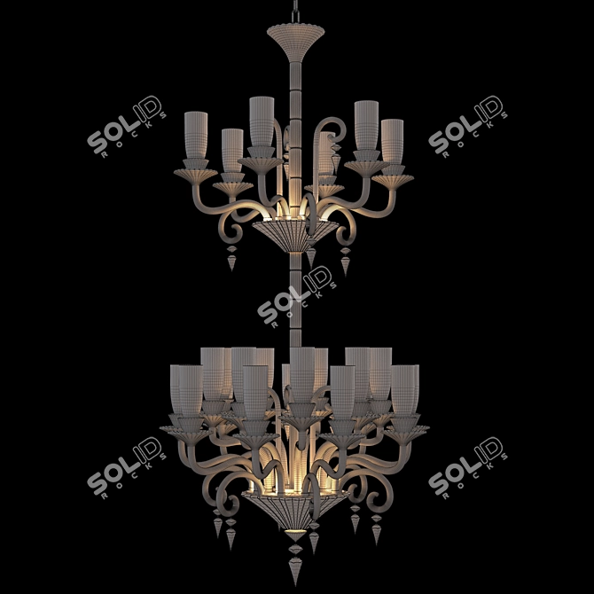 Elegant Crystal Chandelier Mille Nuits 3D model image 3