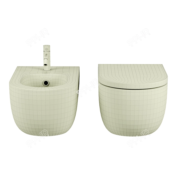 Modern Roca Meridian Wall-Hung Toilet 3D model image 2