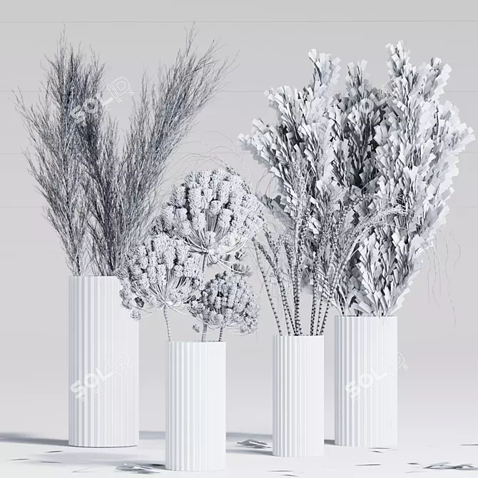 Modern Polygonal 3D Model Set 3D model image 6