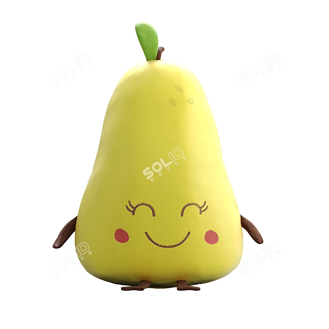 Soft Toy Set: Avocado, Pear & Kitty 3D model image 4