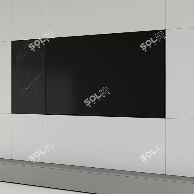 Modern TV Wall Unit, Dual-toned 3D model image 6