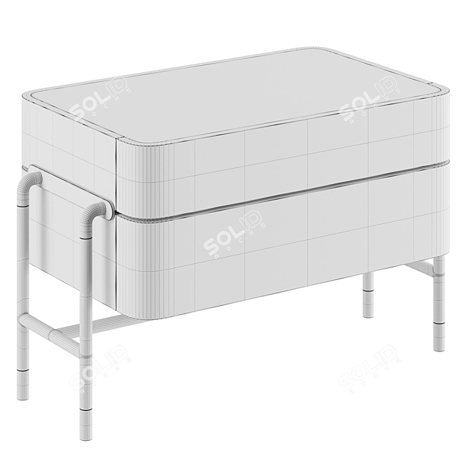 Sleek Modern Bennett Nightstand 3D model image 2