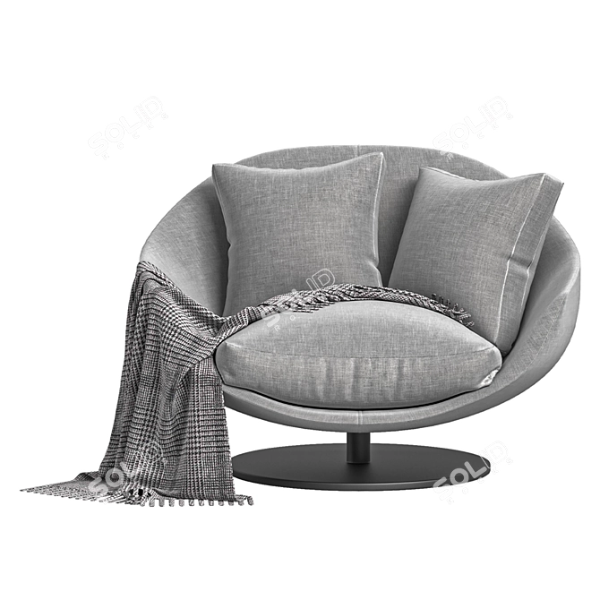 AVI Fabric Armchair with Swivel 3D model image 6