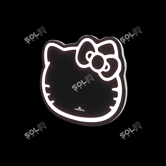 Colorful Hello Kitty LED Mirror 3D model image 2