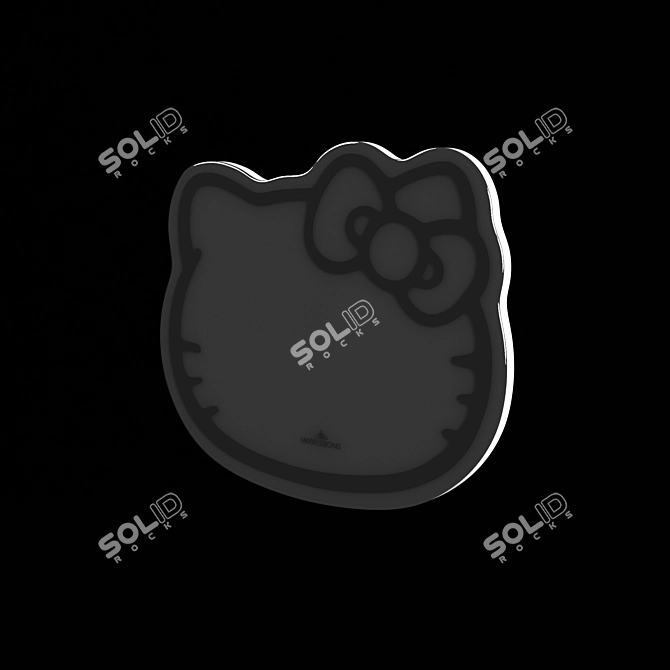 Colorful Hello Kitty LED Mirror 3D model image 3