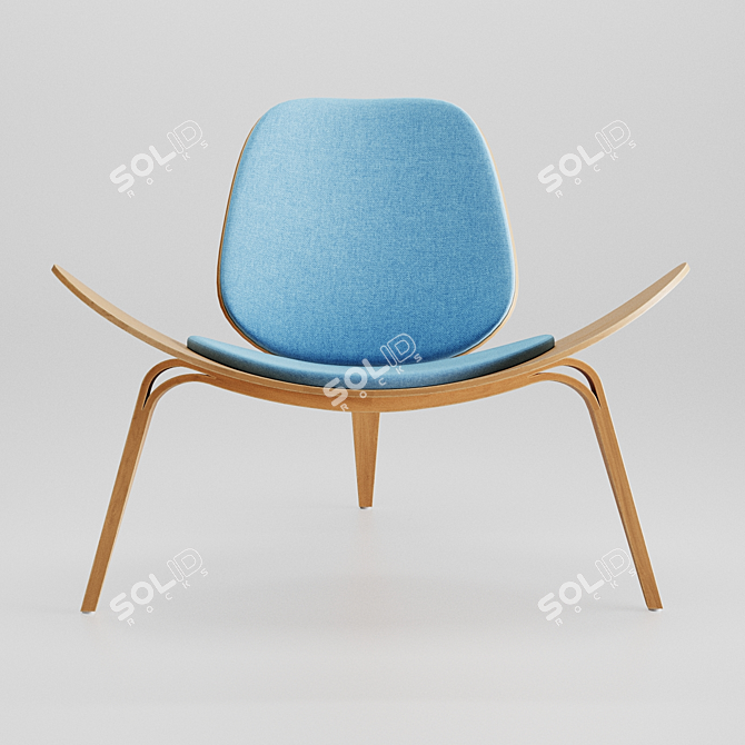 Designer Shell Cosmo Upholstered Chair 3D model image 3