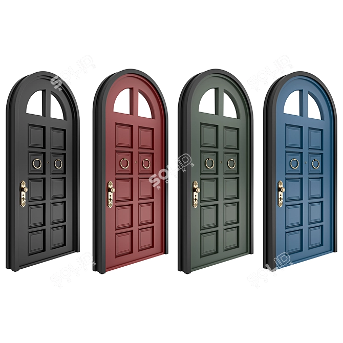 Classic Door 3D Model 05 3D model image 3