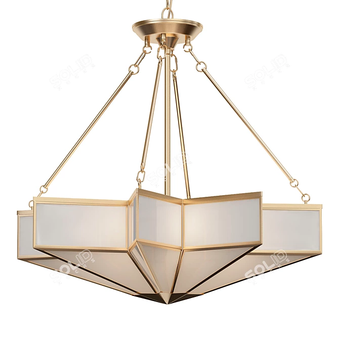 Frosted Glass Star Chandelier 3D model image 1