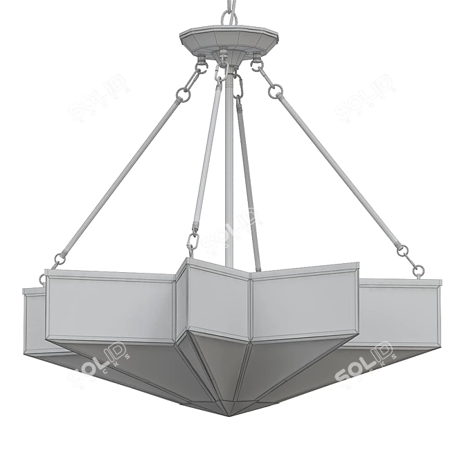 Frosted Glass Star Chandelier 3D model image 2