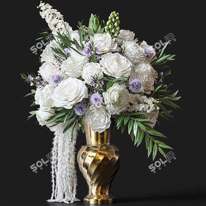 Elegant Floral Bouquet Decoration Set 3D model image 1