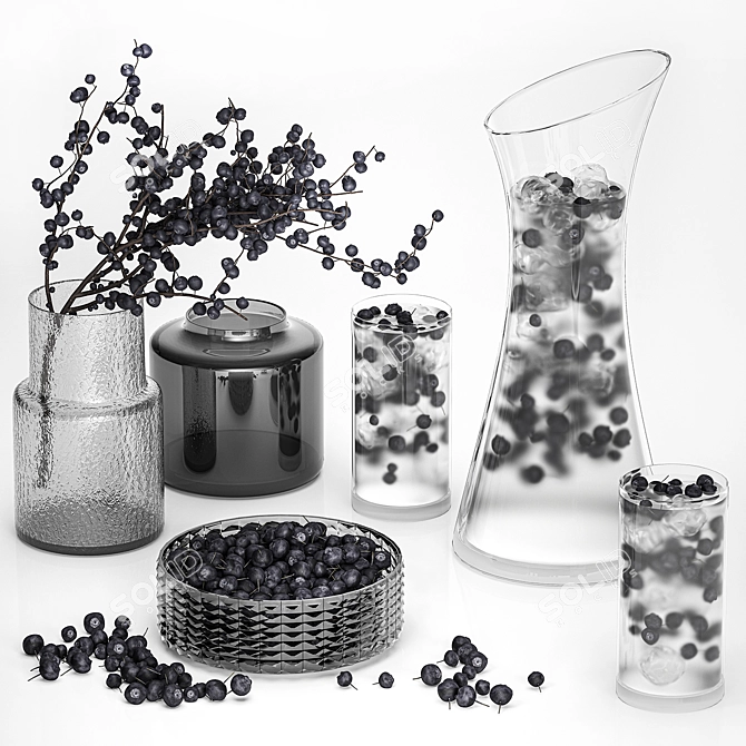 Berry Lemonade Pitcher with Blueberry and Blackthorn 3D model image 1