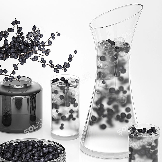 Berry Lemonade Pitcher with Blueberry and Blackthorn 3D model image 5