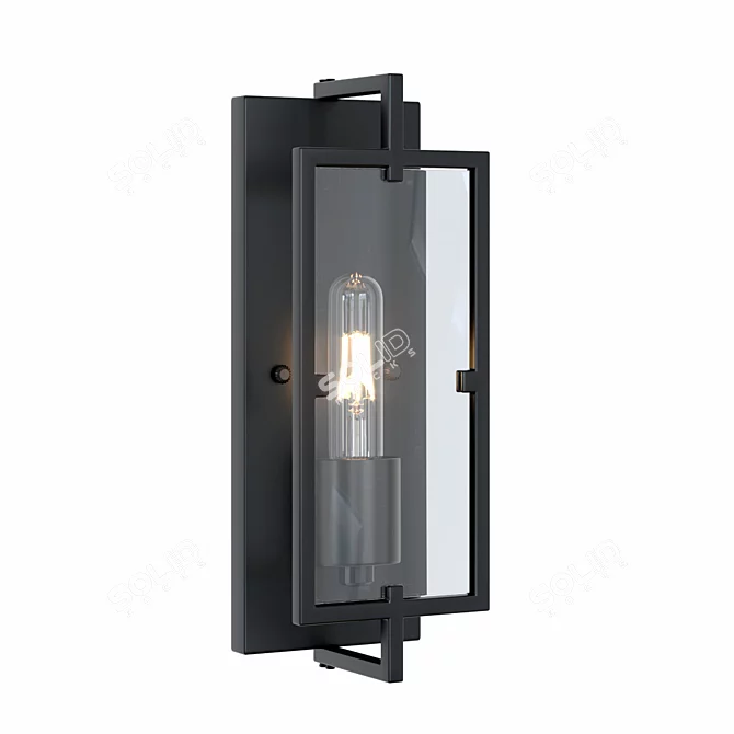 Sleek Dimmable Black Sconce Fixture 3D model image 2