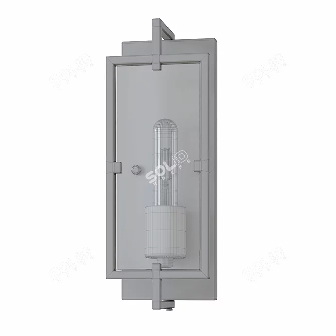 Sleek Dimmable Black Sconce Fixture 3D model image 3