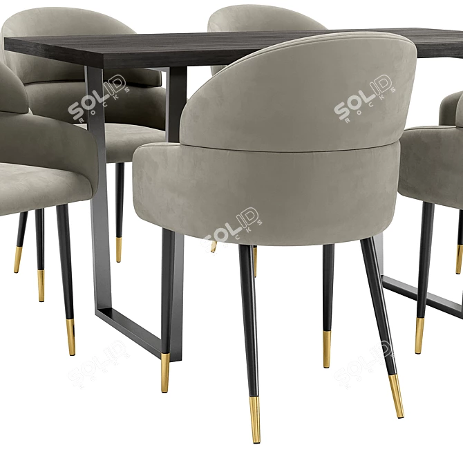 Berkeley Dining Chair and Patika Table 3D model image 3