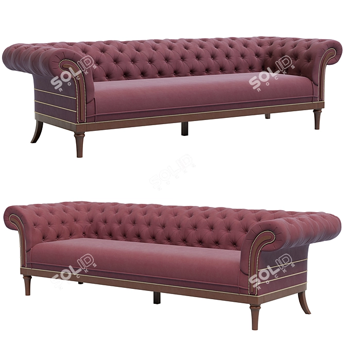 Luxury Chesterfield Victory Sofa MeshSmooth 3D model image 1