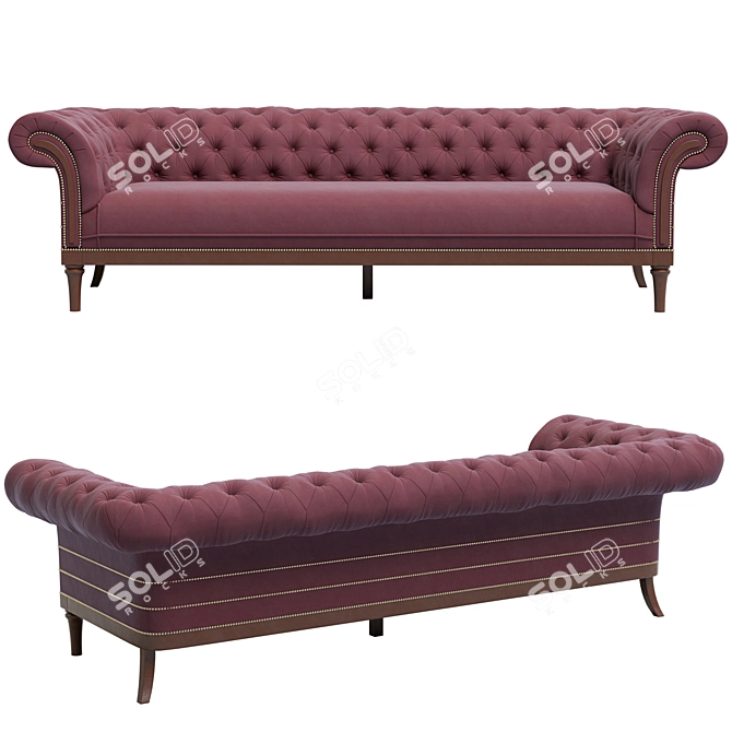 Luxury Chesterfield Victory Sofa MeshSmooth 3D model image 2