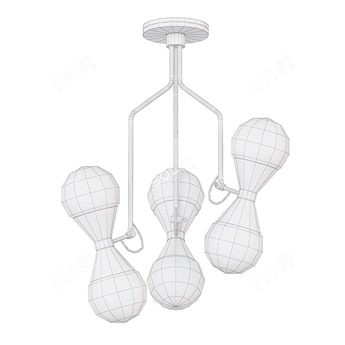 Elegant Hourglass Villa Lumi 3D model image 2