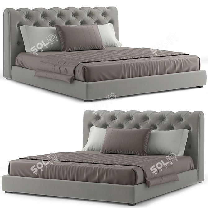 Modern Tudor Bed 3D Model 3D model image 2