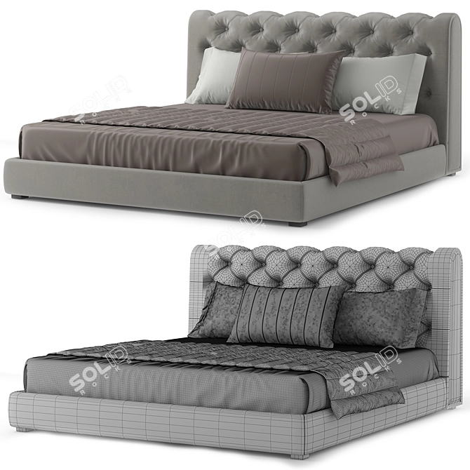 Modern Tudor Bed 3D Model 3D model image 3