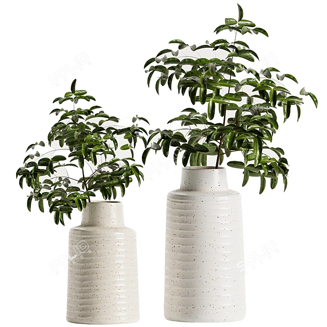 Holden Speckled White Vases 3D model image 1