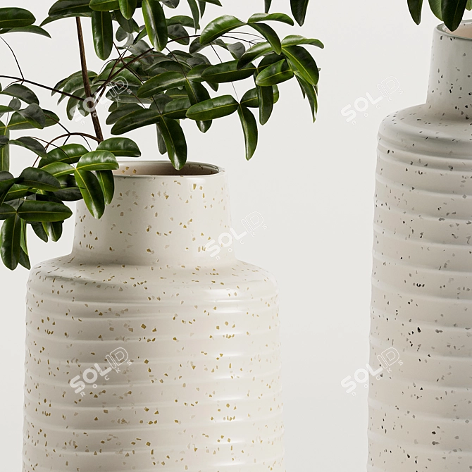 Holden Speckled White Vases 3D model image 3