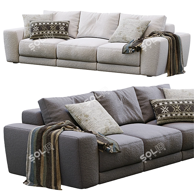 Jesse Pasha 3-Seater Sofa Model 3D model image 1