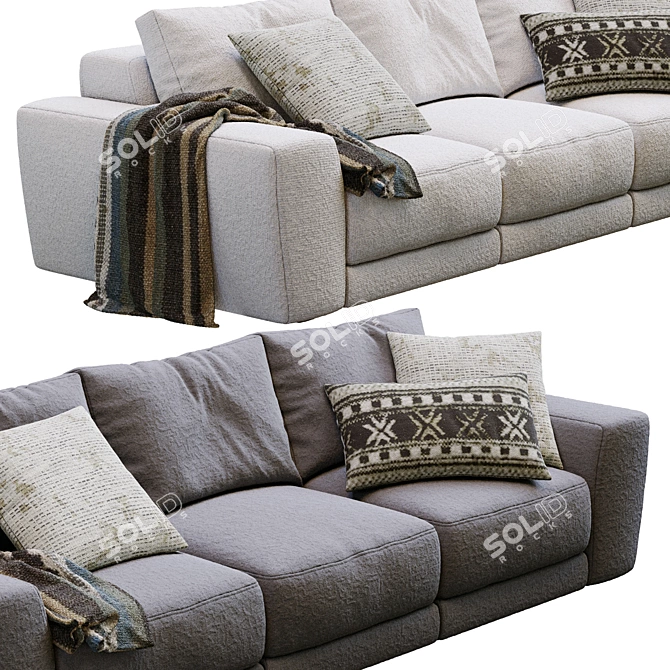 Jesse Pasha 3-Seater Sofa Model 3D model image 2