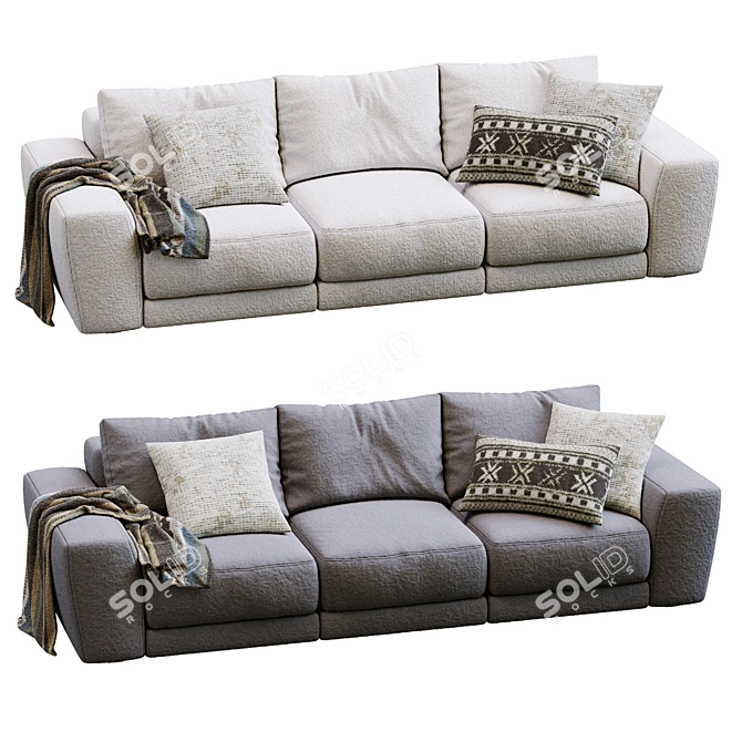 Jesse Pasha 3-Seater Sofa Model 3D model image 4