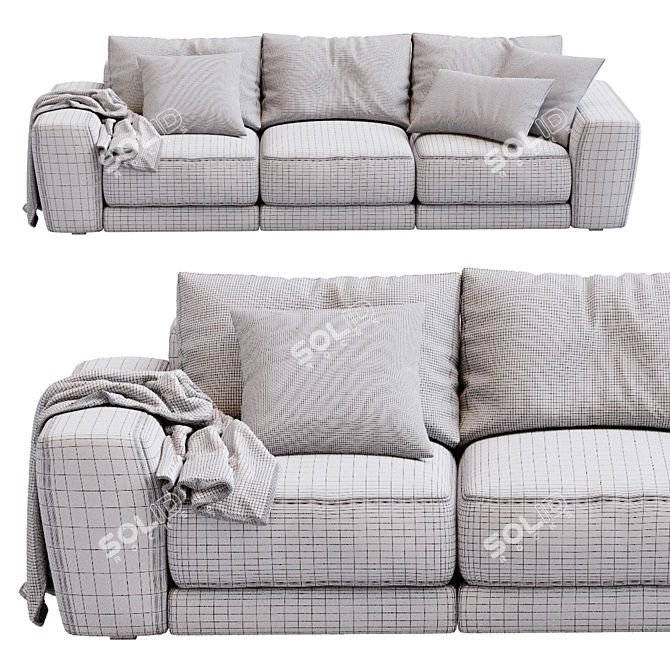 Jesse Pasha 3-Seater Sofa Model 3D model image 5