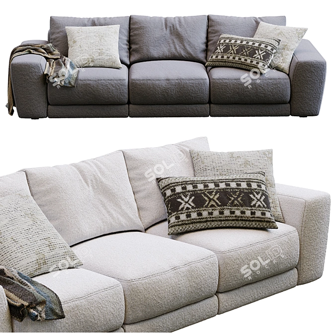 Jesse Pasha 3-Seater Sofa Model 3D model image 6