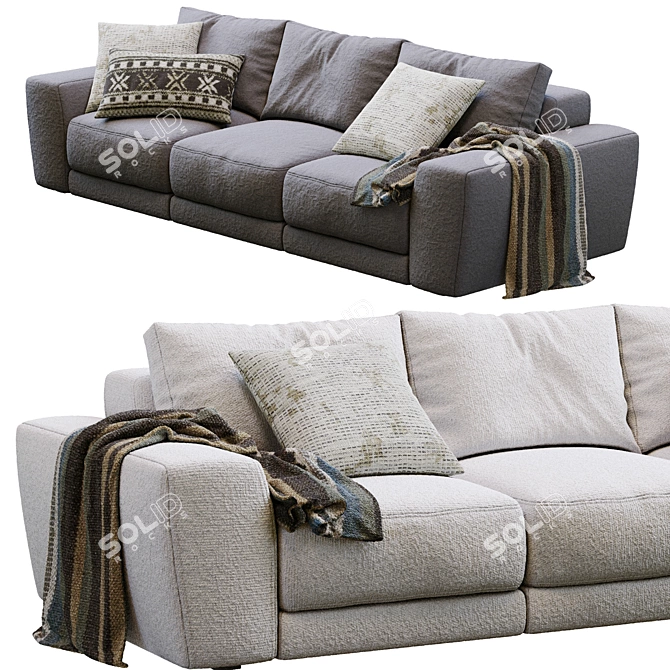 Jesse Pasha 3-Seater Sofa Model 3D model image 7