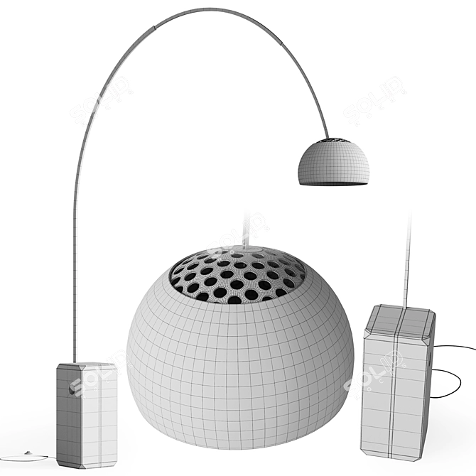 Retro Arco Lamp Replica &ternatitude 3D model image 6