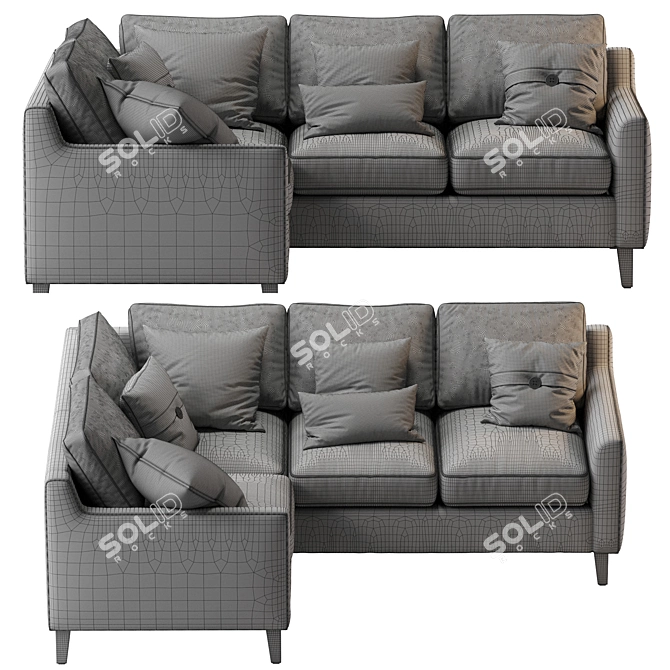  Luxe Beverly 3-Piece Sectional 3D model image 7