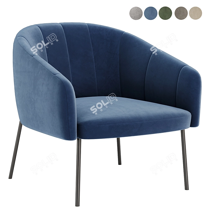 Modern Armchair with Sleek Design 3D model image 4
