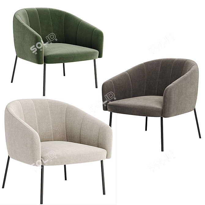 Modern Armchair with Sleek Design 3D model image 1