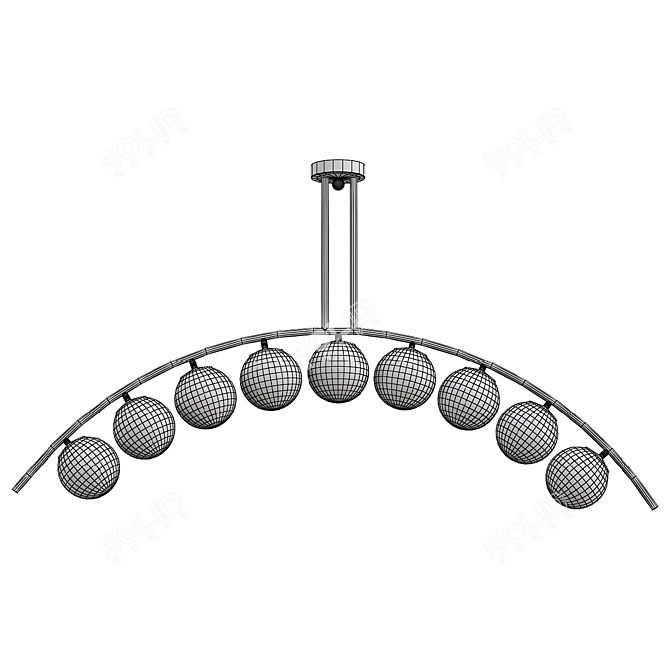 Modern Arc Ceiling Lamp Design 3D model image 2