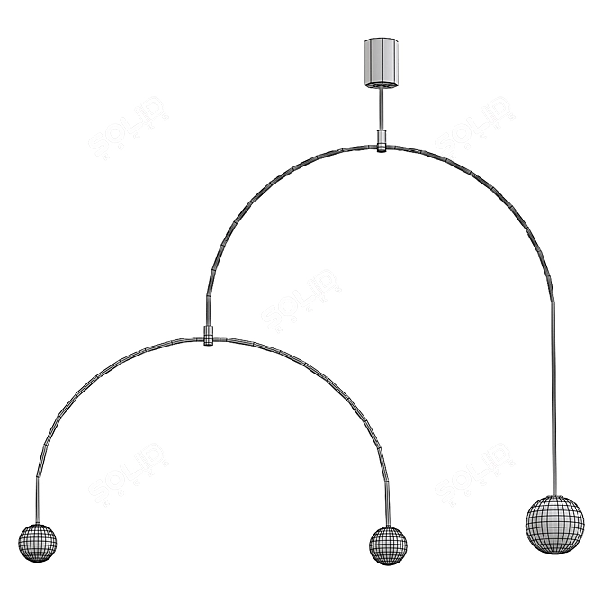 Elegant Fontana Amorosa Chandelier 3D model image 2