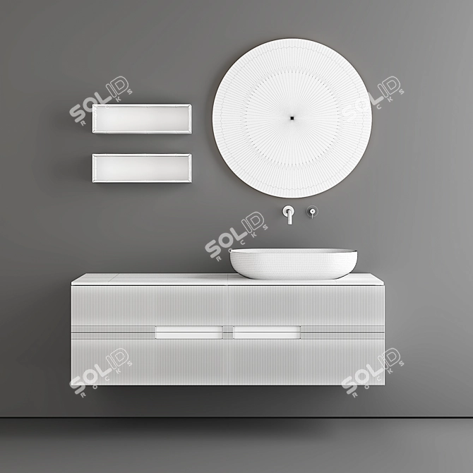 Contemporary Bathroom Vanity Set | 1500mm 3D model image 2