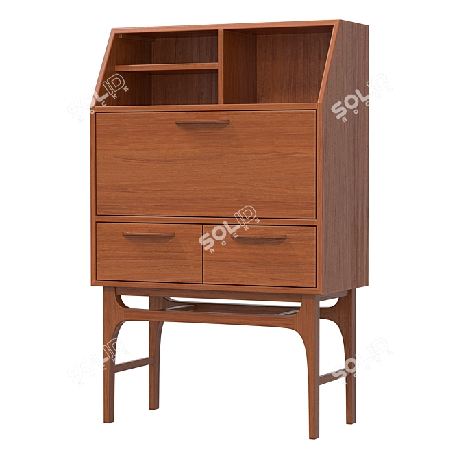 Larsen Secretary Desk, Functional Design 3D model image 1