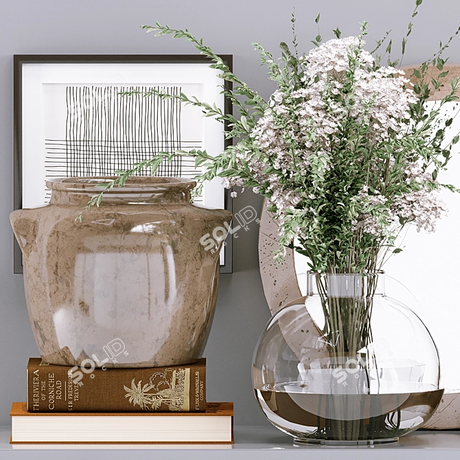 Elegant Home Decor Vases Mirrors 3D model image 2